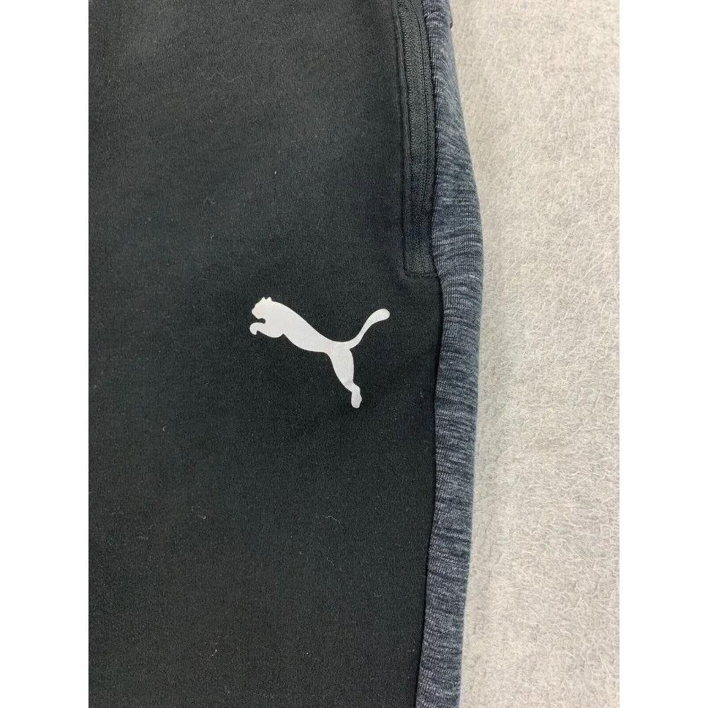 Puma Black & Gray Mens Jogger Sweatpants